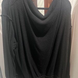 Free people thermal Black Cowl Neck Sweater